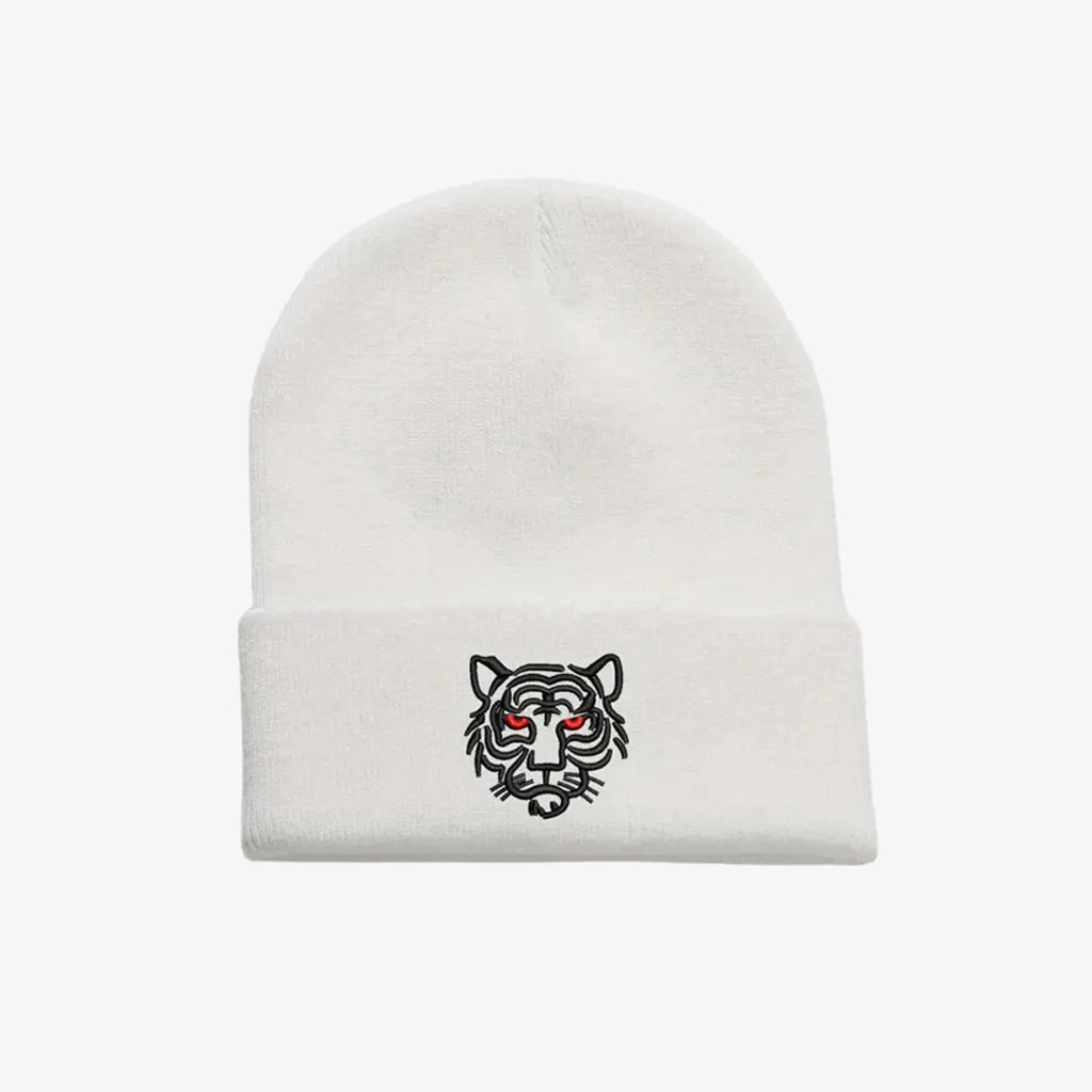 Tiger Embroidered Soft Knit Beanie - CP116
