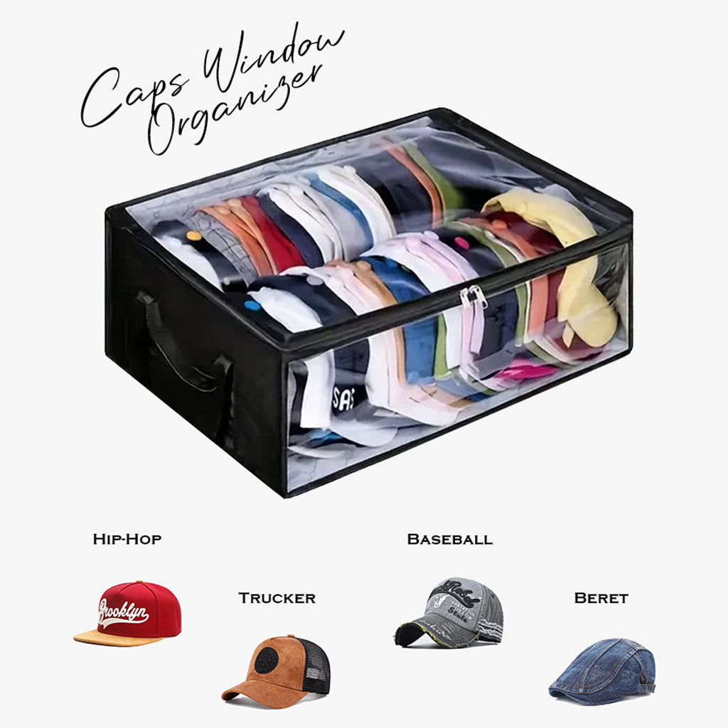 Caps Organizer Window Bag - Black - BG008