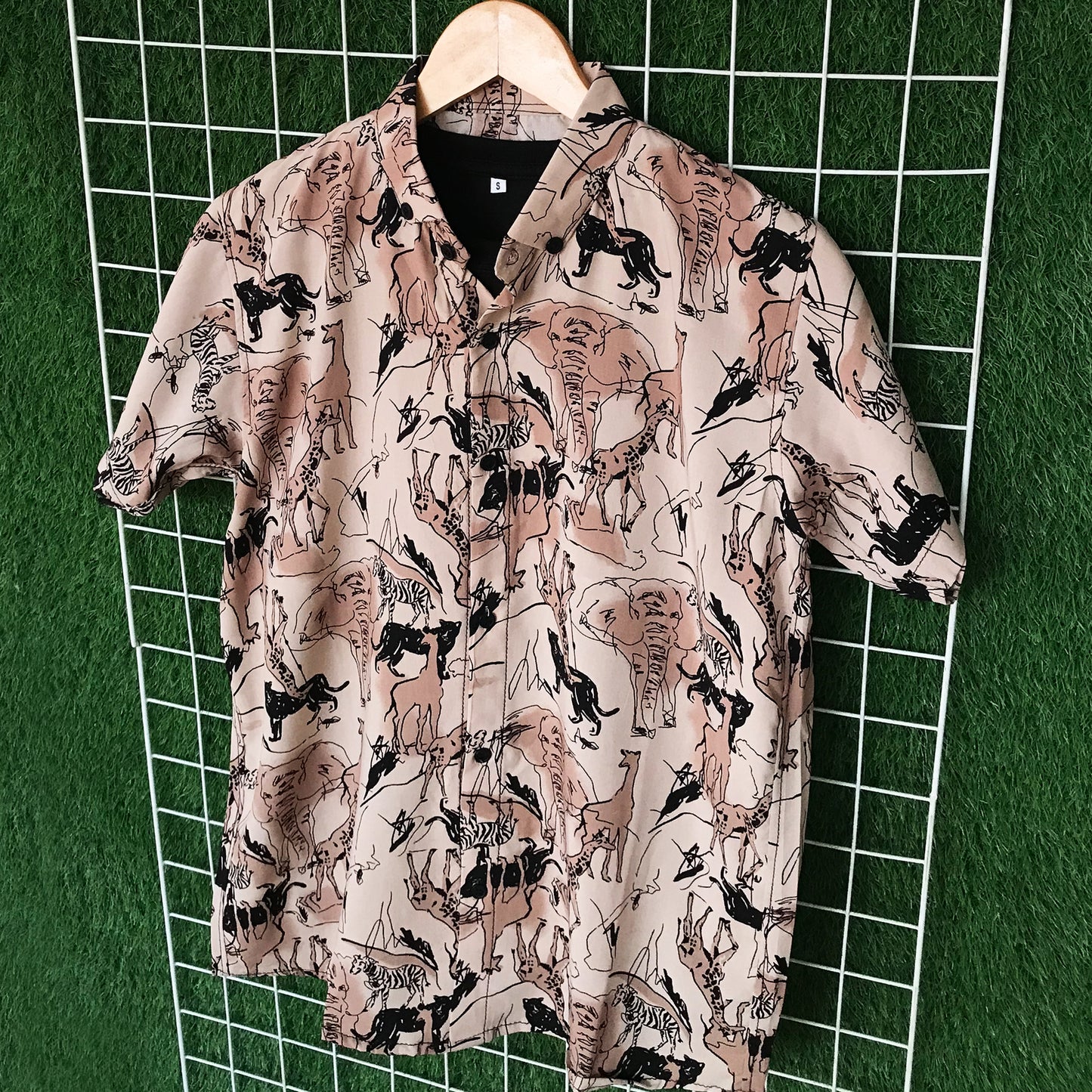 African Beast Brown Printed Shirt - MS042