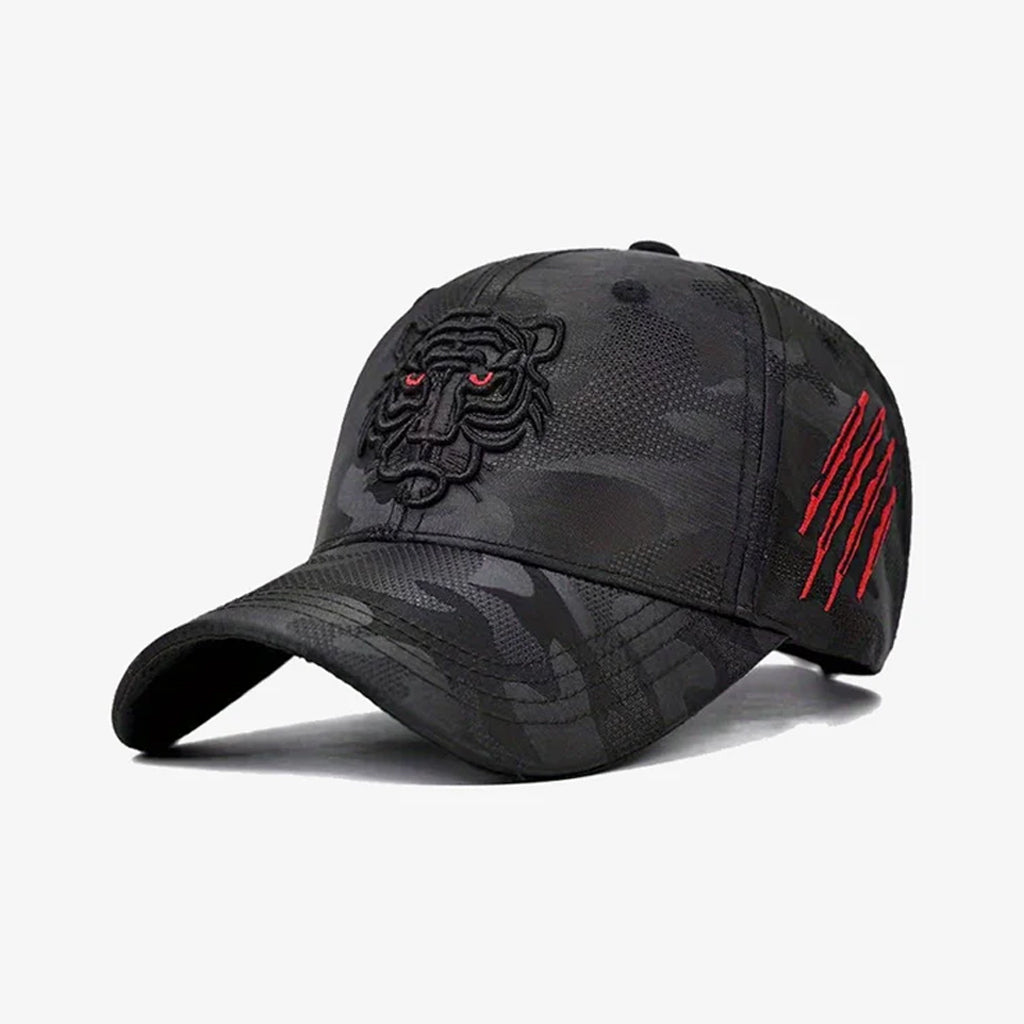 Black Camo Tiger Embroidered Cap - CP098