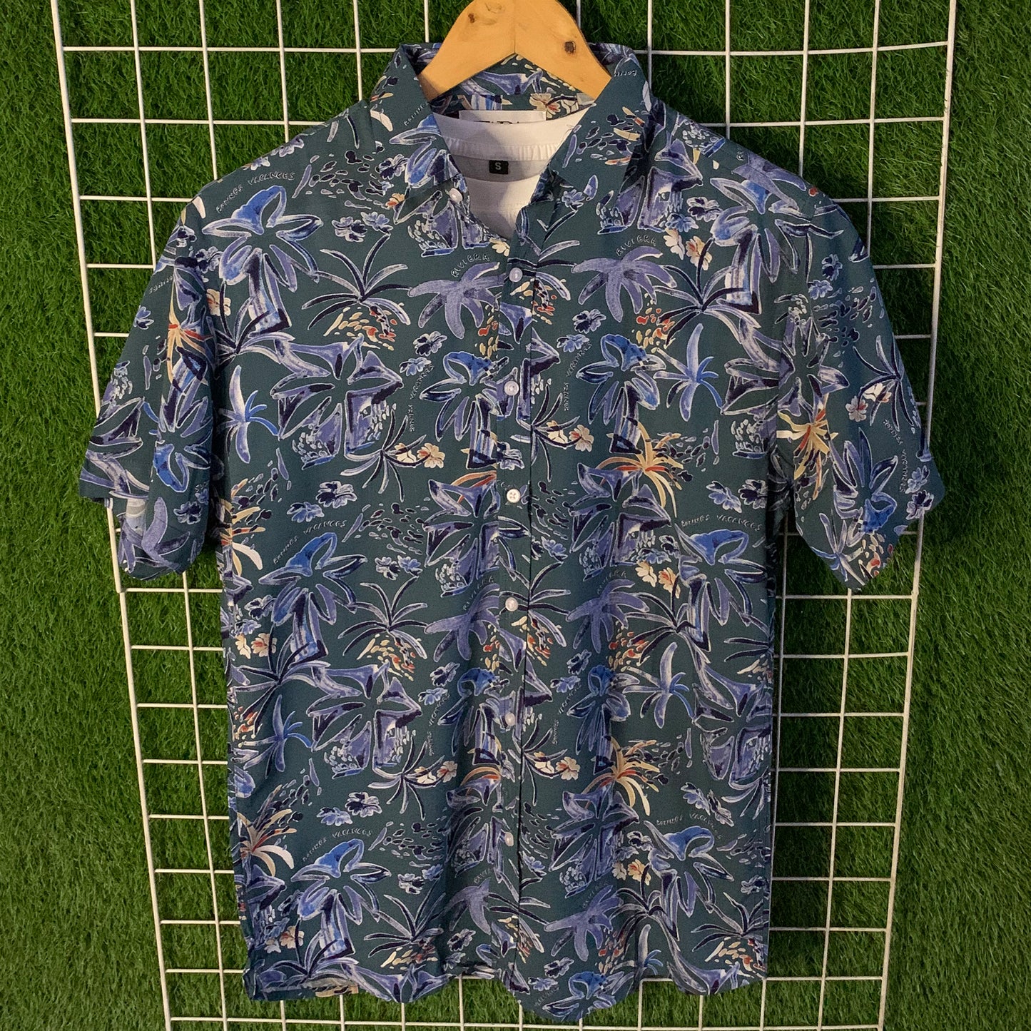 Sea Green Floral Printed Shirt - MS052
