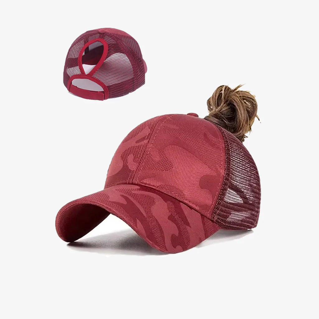 Ponytail Camo Mesh Baseball Cap - CP110