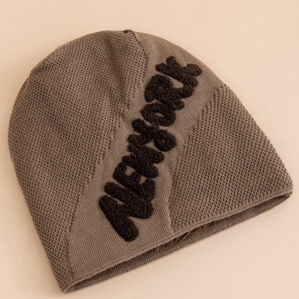 Premium Brown Fleece-Lined Knit Beanie - CP087