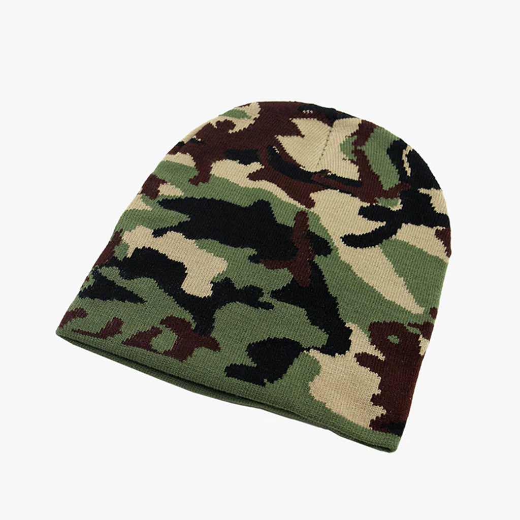 Green Camouflage Knit Beanie - CP089
