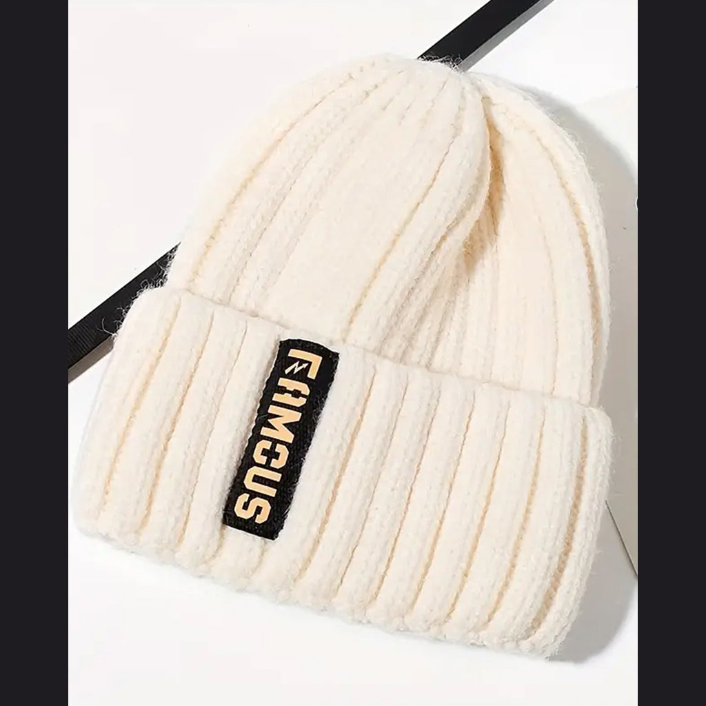 Soft Woolen Crochet Beanie (White) - CP095