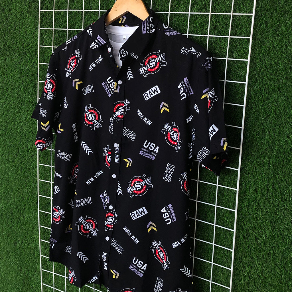 All Star Printed Black Shirt - MS005