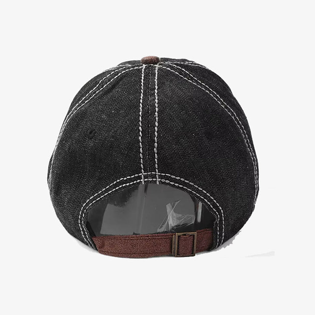 Two-Tone Denim Charcoal Embroidered Cap - CP100
