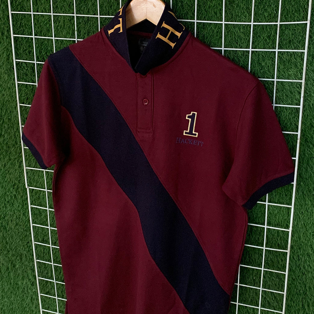 Premium HCKT Maroon Contrast Polo Shirt