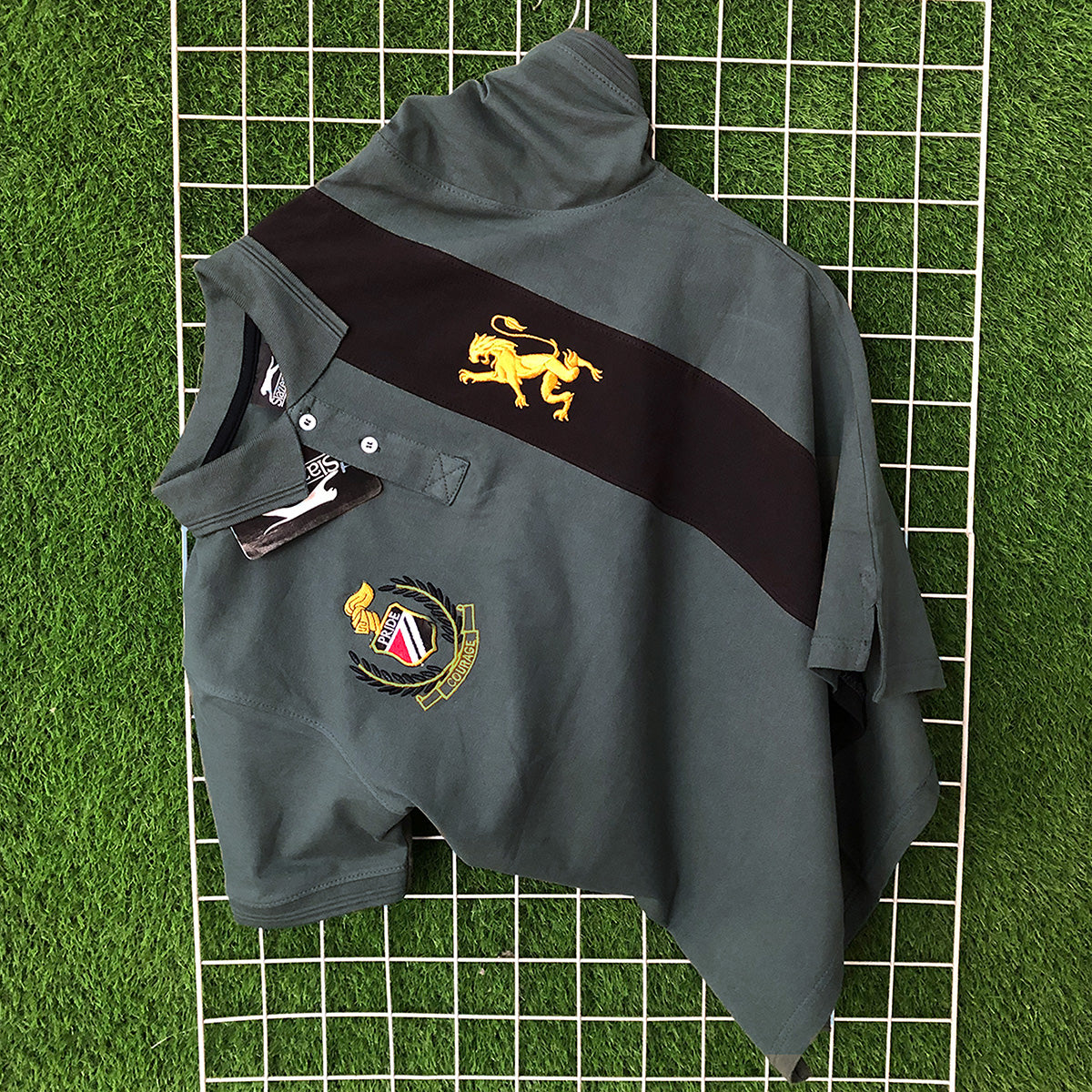 Pride Embroidered Olive Polo Shirt