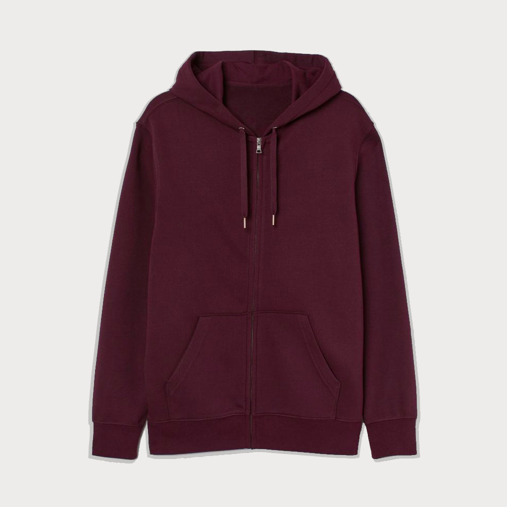 Basic Maroon Zipper Hoodie – The Outfit 90s