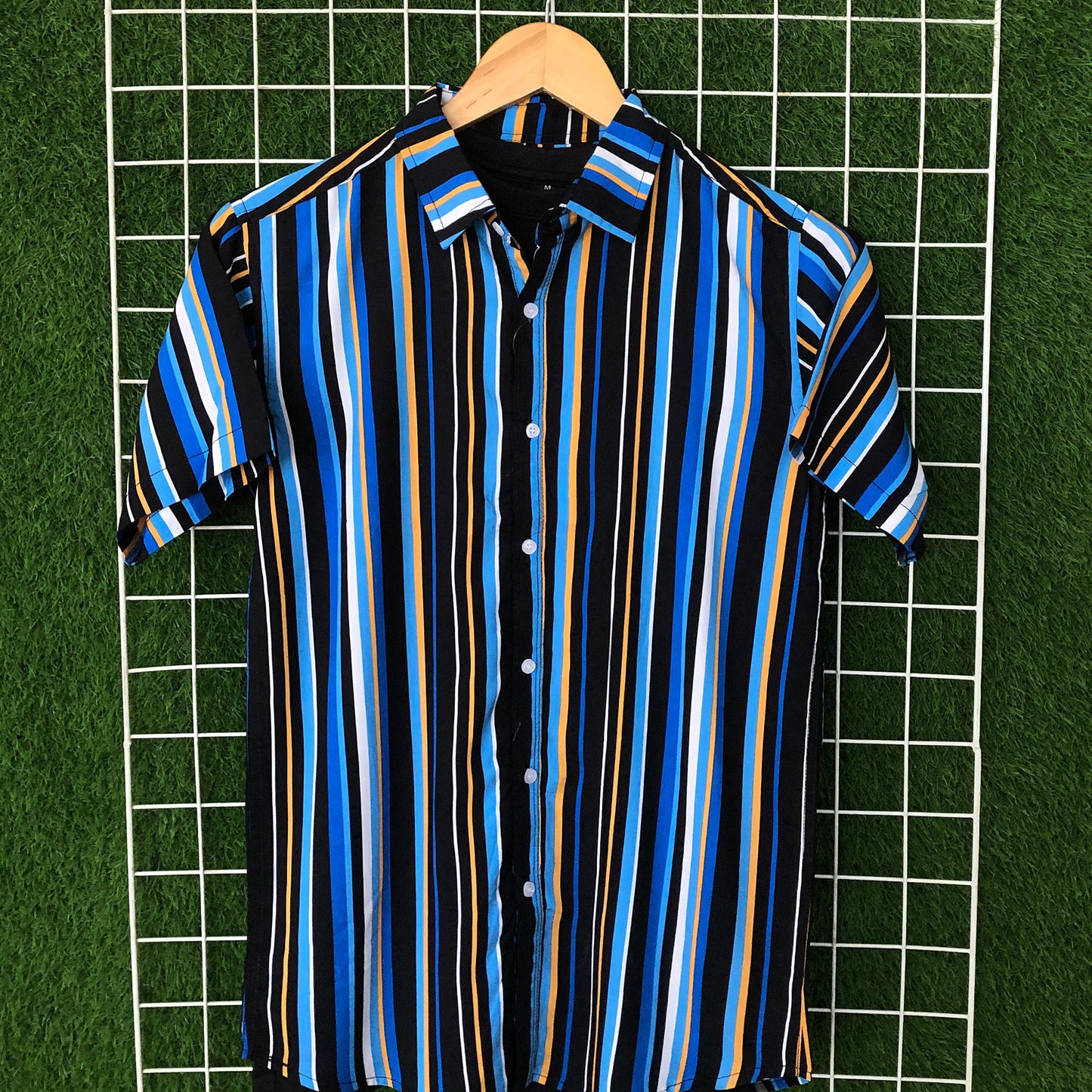 Tri-Color Blue Striped Shirt - MS024