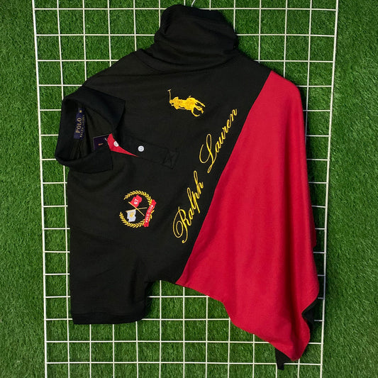 Black & Red Ralph Lauren Embroidered Polo Shirt