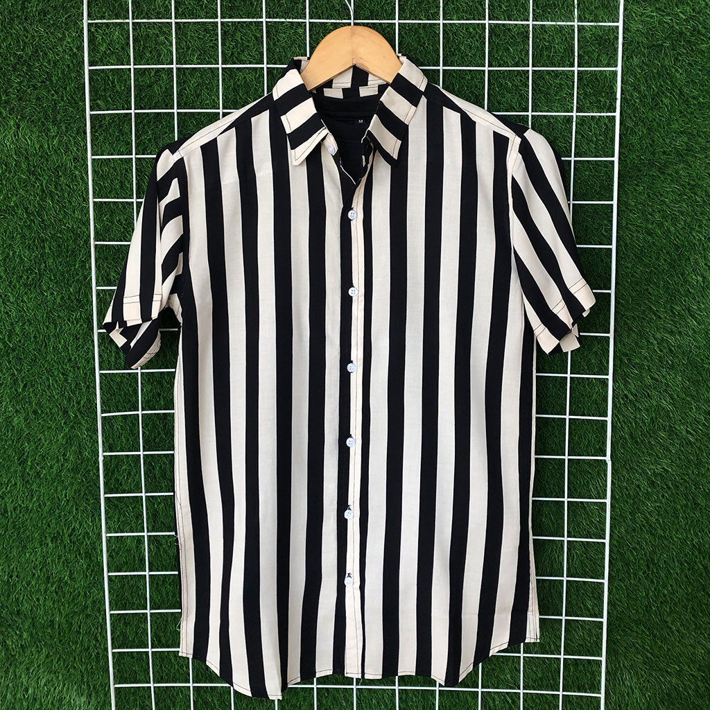 Black & Nomad Striped Shirt - MS013