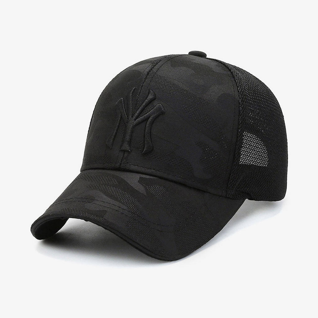 NY Black Camo Embroidered Cap - CP004