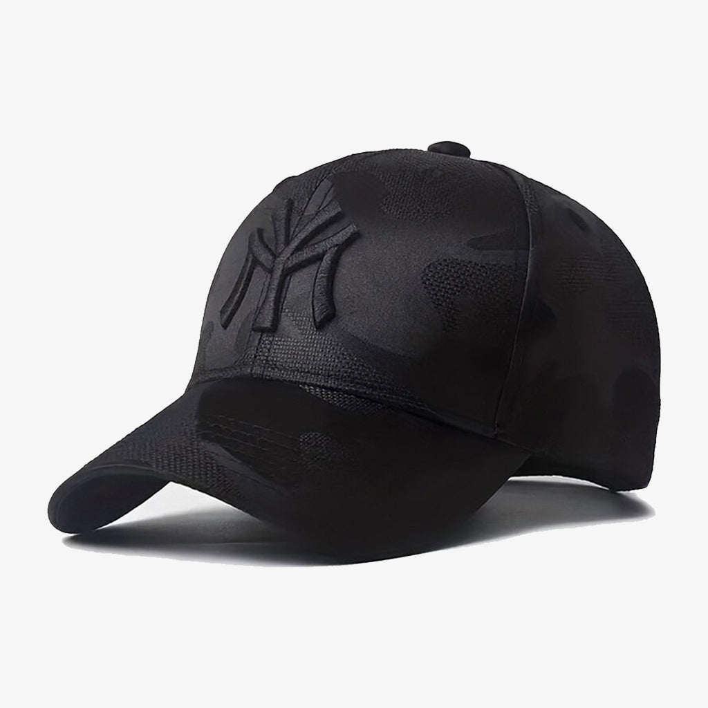 NY Black Full Camo Embroidered Cap - CP018