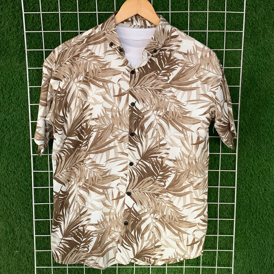 Brown Leaf Printed Shirt - MS073