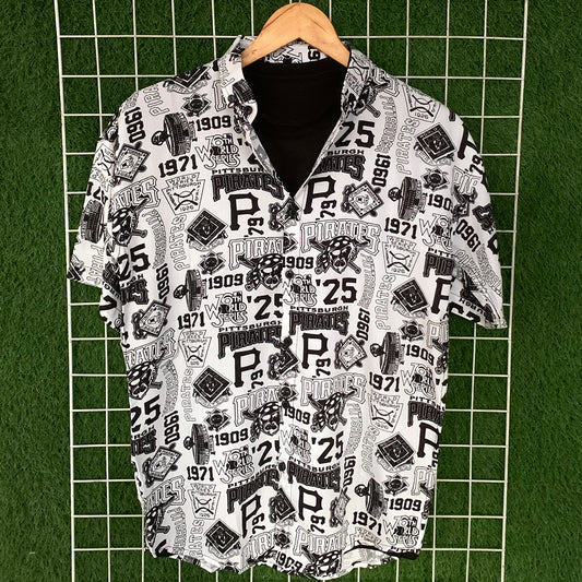 Black & White Pirates Printed Shirt - MS075