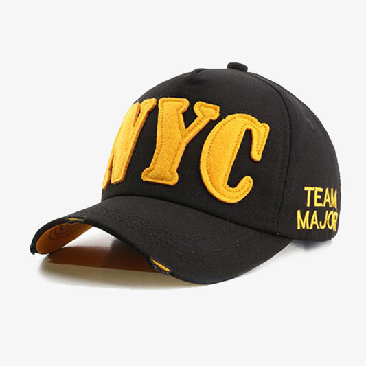 NYC Black Frayed Baseball Cap - CP032