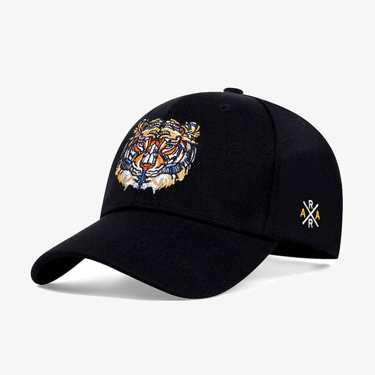 Tiger Embroidered Black Cap - CP013