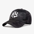 NY Black Camo White Embroidered Cap - CP012