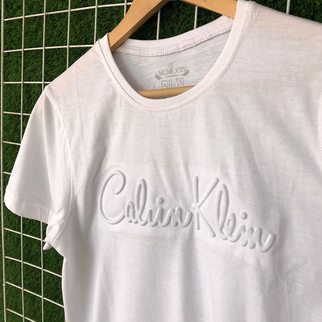 Embossed White T-Shirt