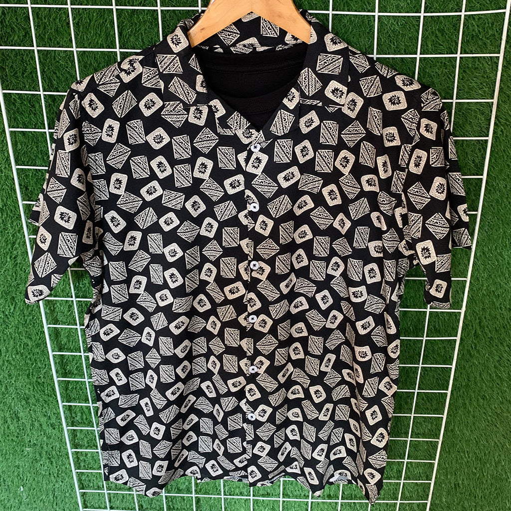 Black & Golden Biscuit Printed Shirt - MS058