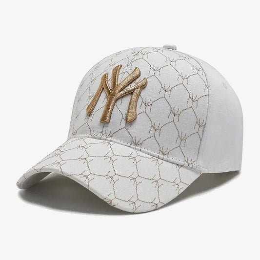 NY Embroidered Classic White Cap - CP034