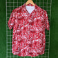 White & Red Vintage Printed Shirt - MS063