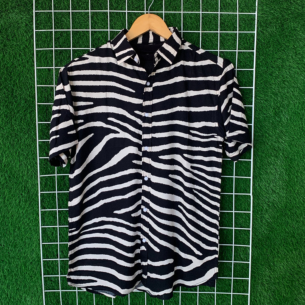 Black & Nomad Tiger Printed Shirt - MS040