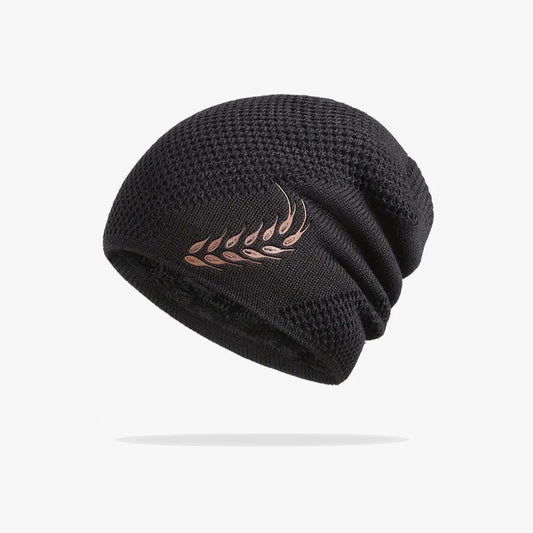 Black Warm Fur Knit Beanie - CP112
