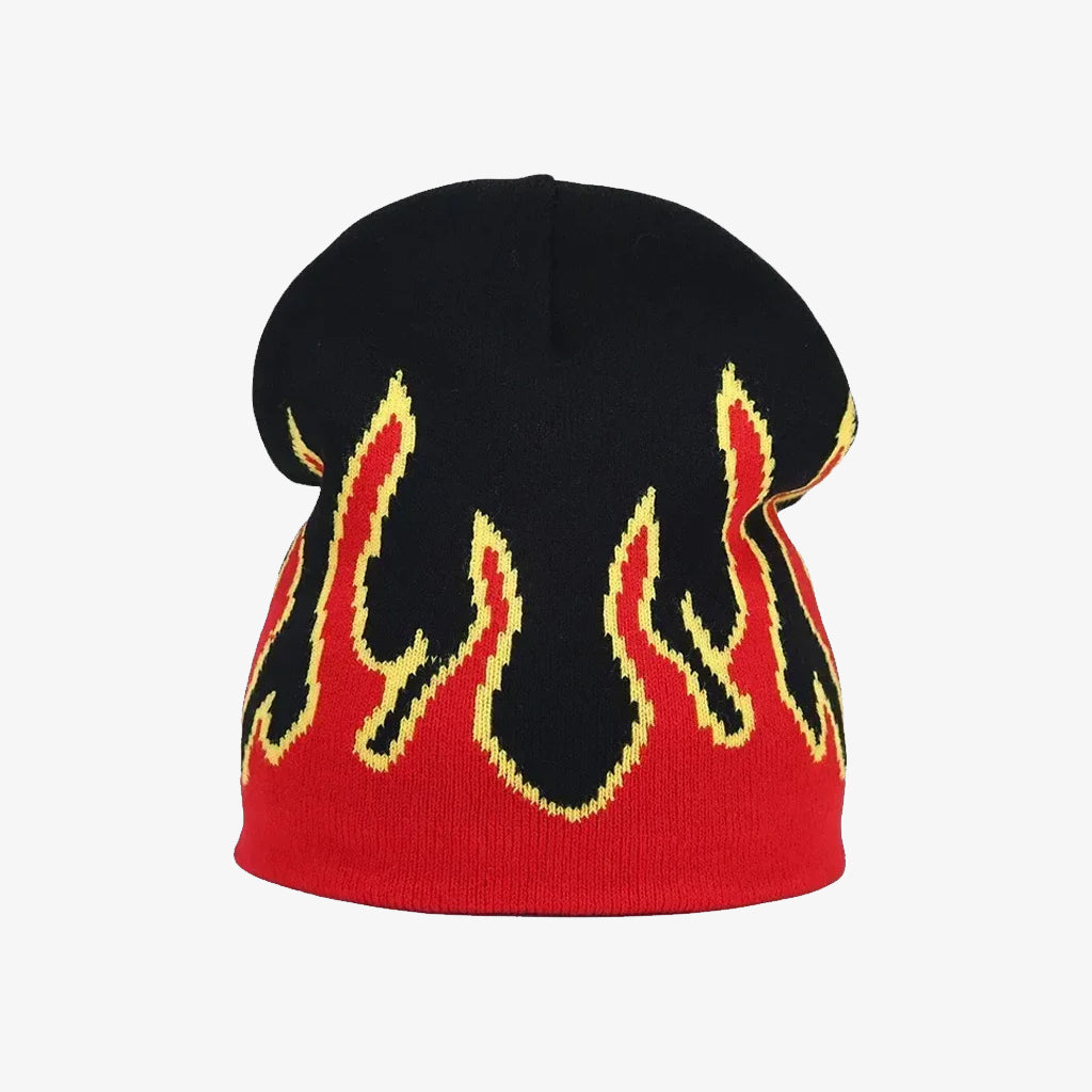 Black Vintage Flame Beanie - CP0118