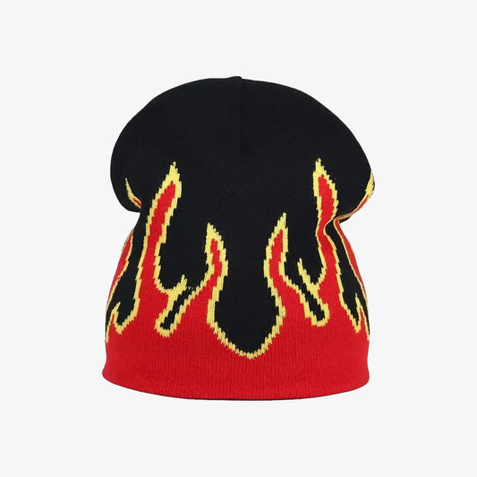 Black Vintage Flame Beanie - CP0118