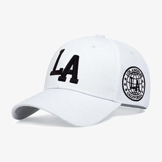 LA Embroidered White Cap - CP035