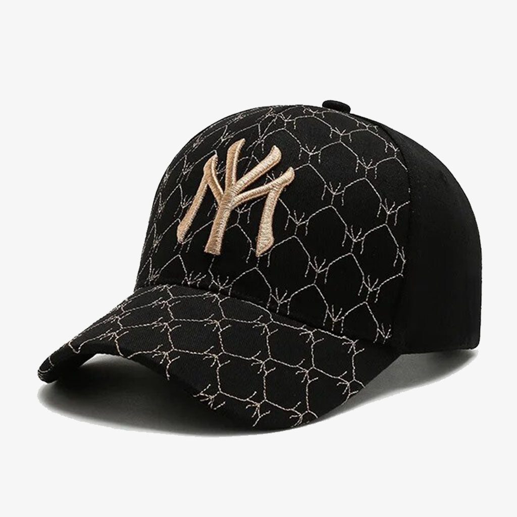 NY Embroidered Classic Black Cap - CP031