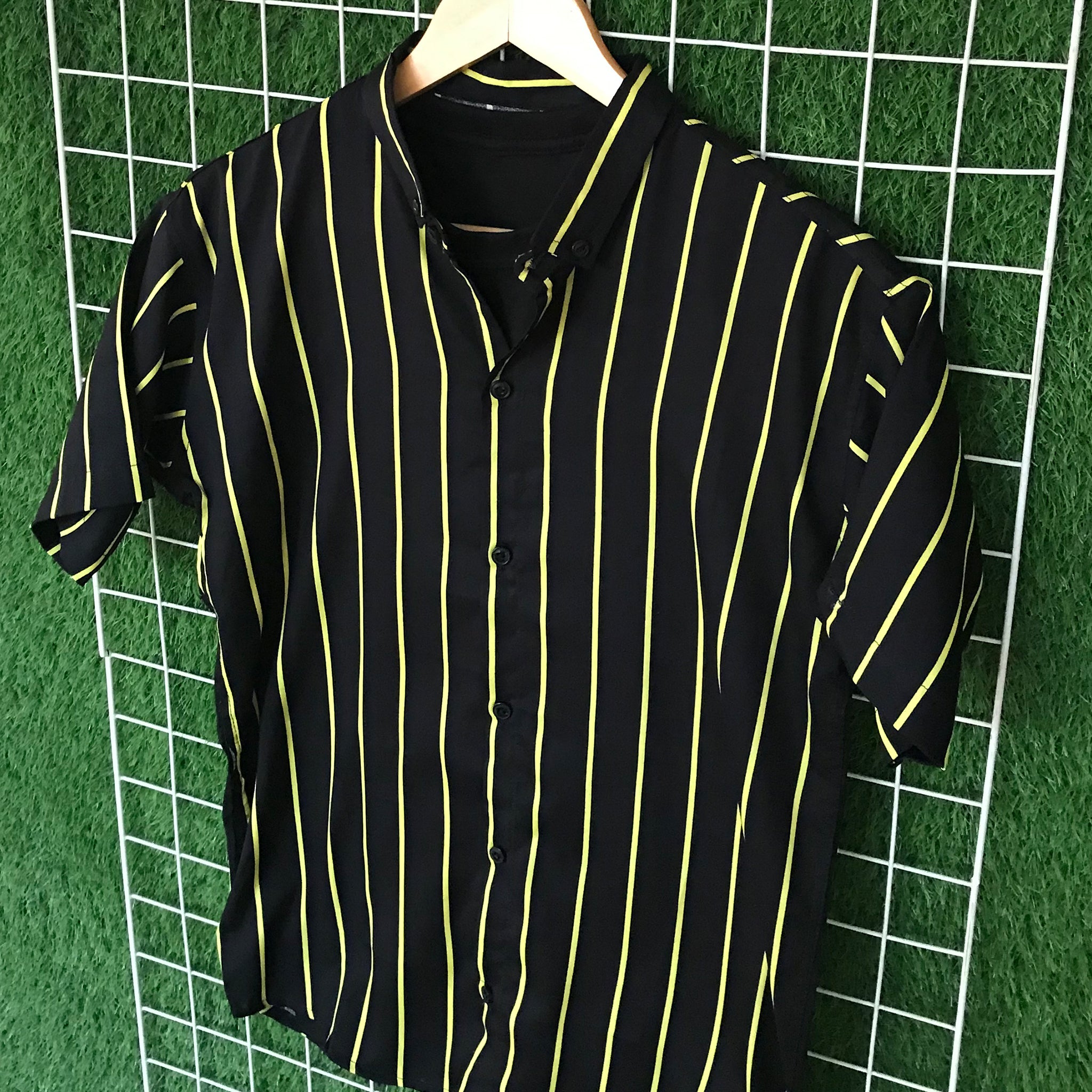 Black & Yellow Striped Shirt - MS044