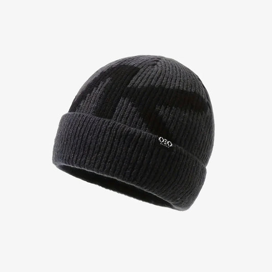 Grey Plush-Lined Knit Beanie - CP114