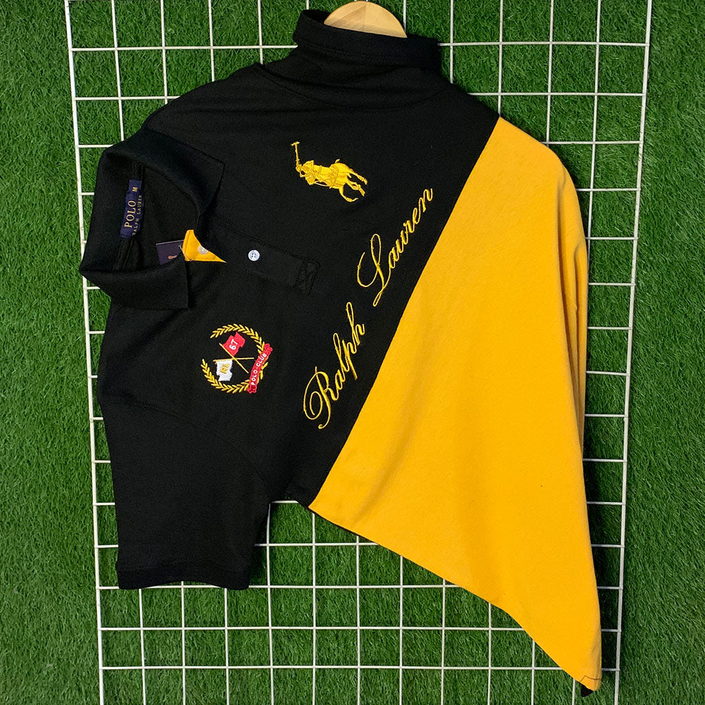 Black & Yellow Ralph Lauren Embroidered Polo Shirt