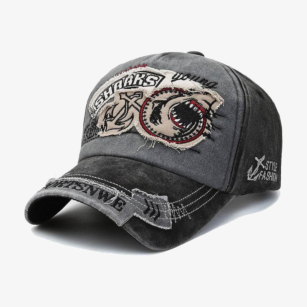 Grey Shark Embroidered Cap - CP011