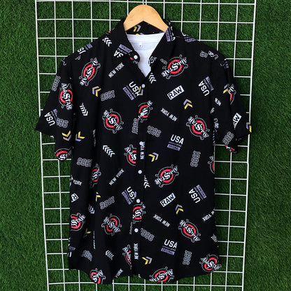 All Star Printed Black Shirt - MS005