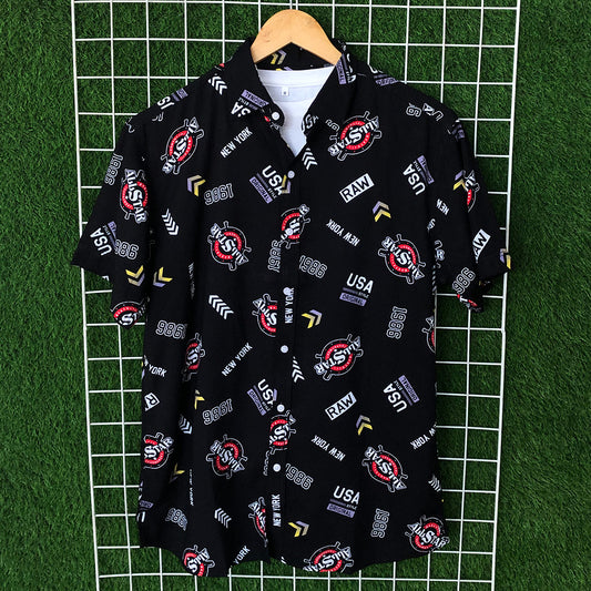 All Star Printed Black Shirt - MS005