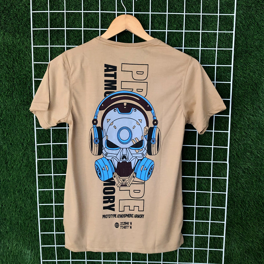 Cyberman Beige Graphic T-Shirt