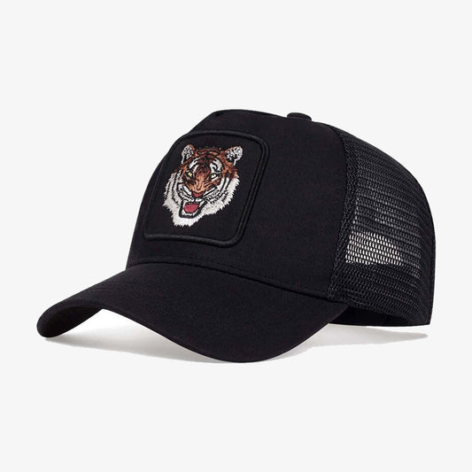 Tiger Embroidered Baseball Black Cap - CP006