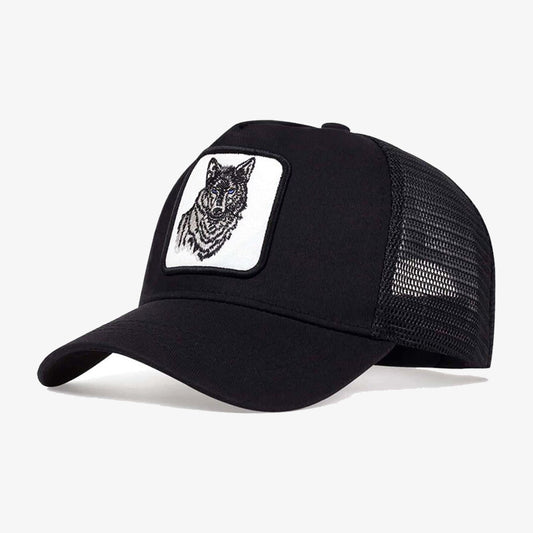 Wolf Embroidered Baseball Black Cap - CP007