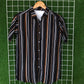 Black & Brown Contrast Striped Shirt - MS029