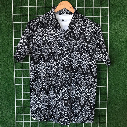 Abstract Pattern Black & White Printed Shirt - MS043