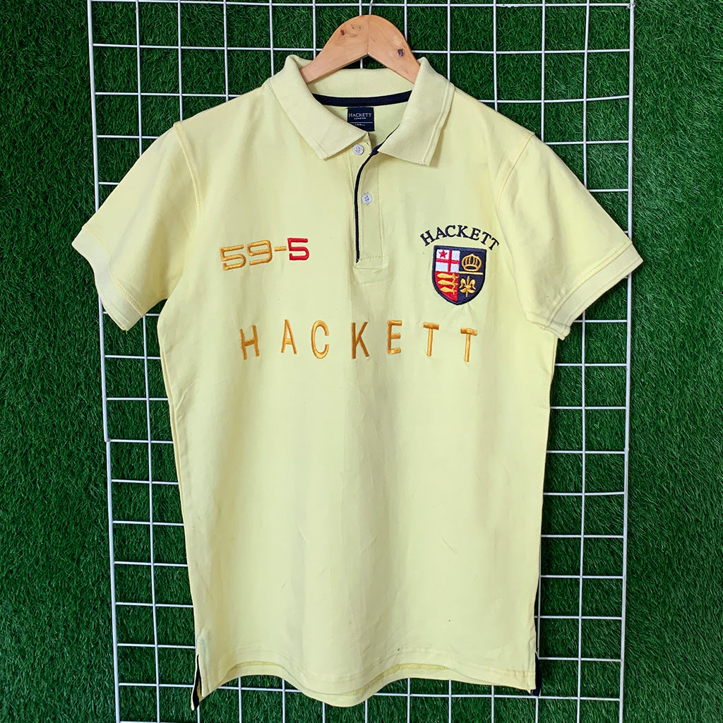 Hackett Embroidered Yellow Polo Shirt