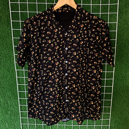 Multi-Color Floral Black Printed Shirt - MS060