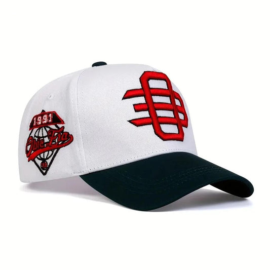 White & Green 03 RED Embroidered Baseball Cap - CP049