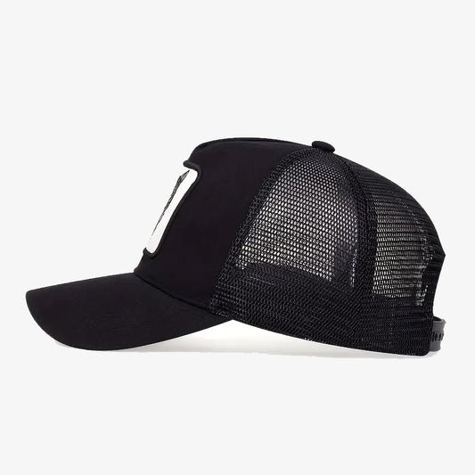 Wolf Embroidered Baseball Black Cap - CP007