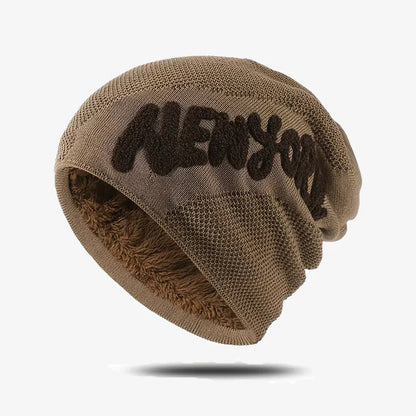 Premium Brown Fleece-Lined Knit Beanie - CP087